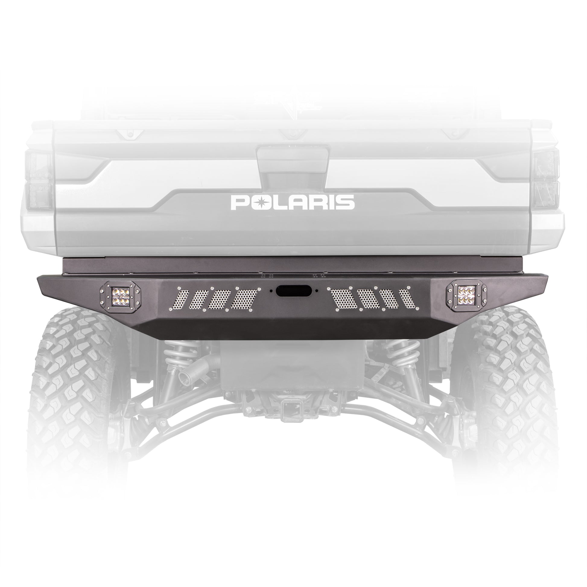 DRT Polaris 2019+ Ranger XP 1000 All Models Rear Winch Bumper with LED front view