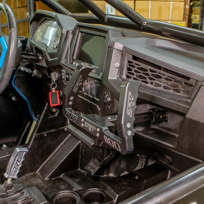 DRT Motorsports Polaris RZR XP 1000 / XP Turbo / Turbo S Billet Aluminum Passenger Grab Handle mounted side view #2