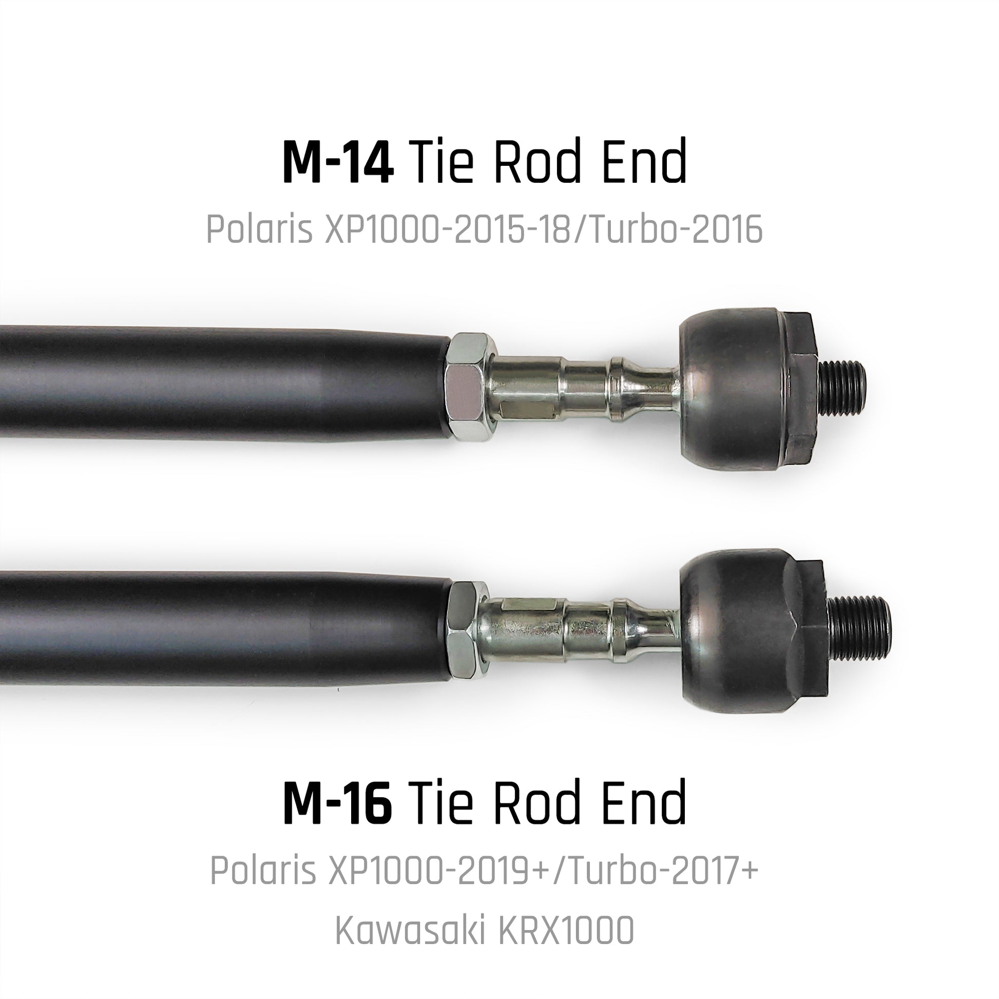 DRT Motorsports HD Billet Aluminum Tie Rod Kit - (M14 Rack) - Polaris XP1000/4 mounting options