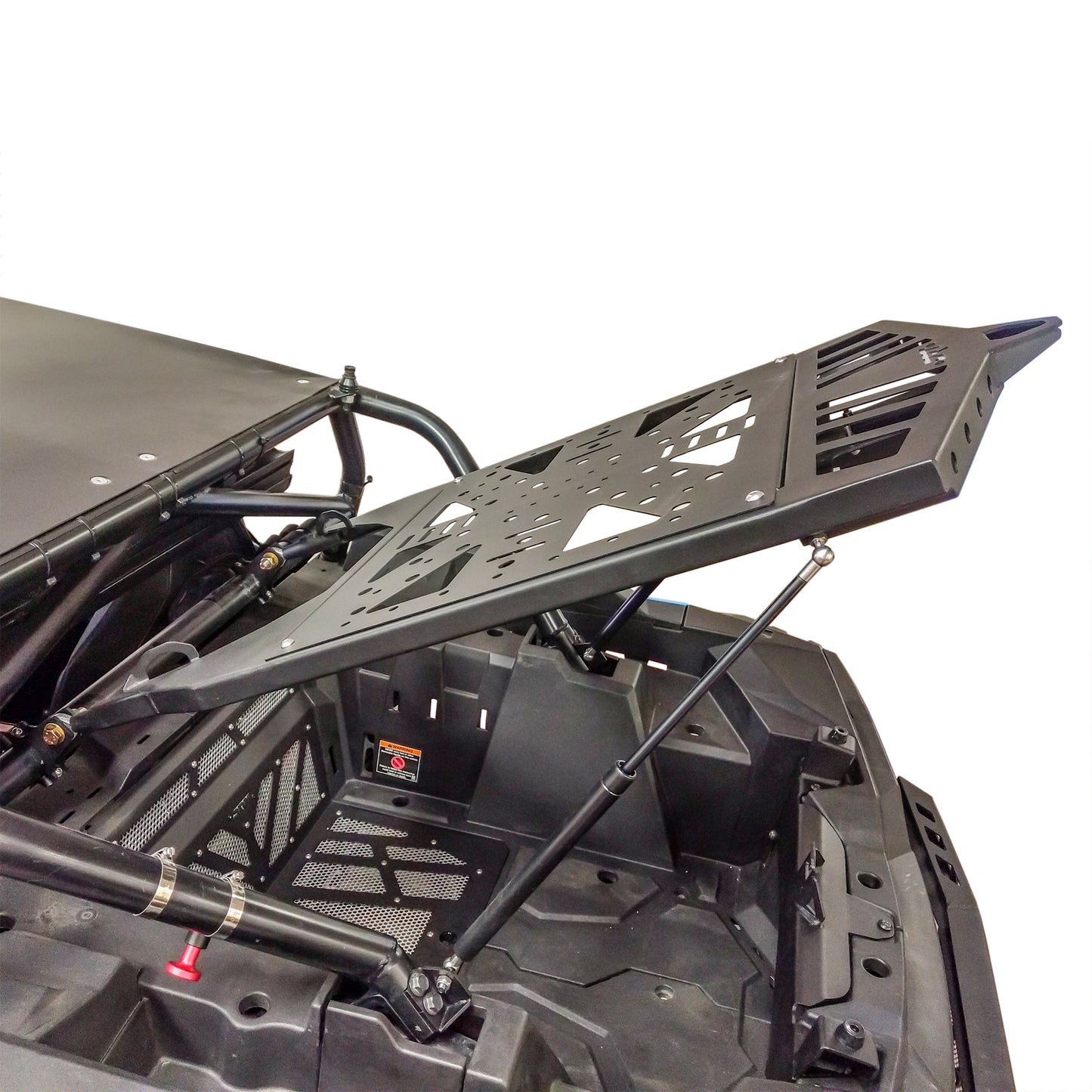DRT Motorsports RZR 2014+ XP 1000 / XP Turbo / Turbo S Adventure Rack / Tire Carrier Opened with strut