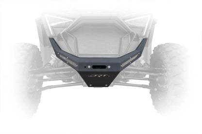 Front bumper of a vehicle with a visible brand logo on a white background