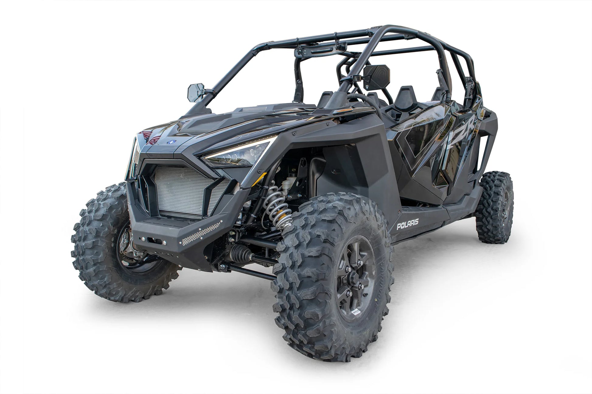 Black off-road vehicle on a white background