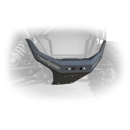Black vehicle bumper on a white background