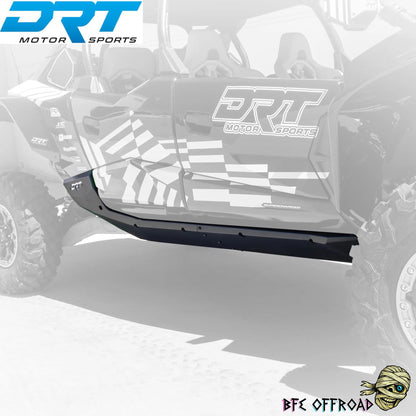 Black protective cover with DRT Motor Sports branding on a blurred background