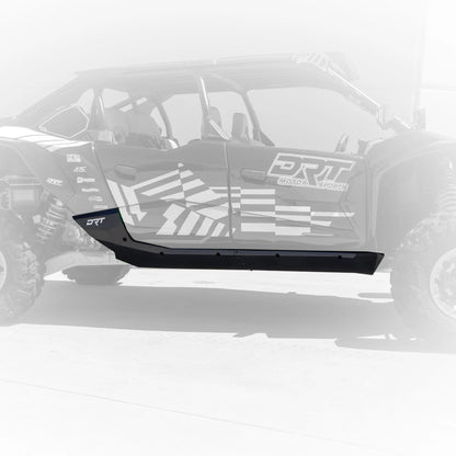 Black protective bumper on a vehicle with 'DRT' branding on a white background