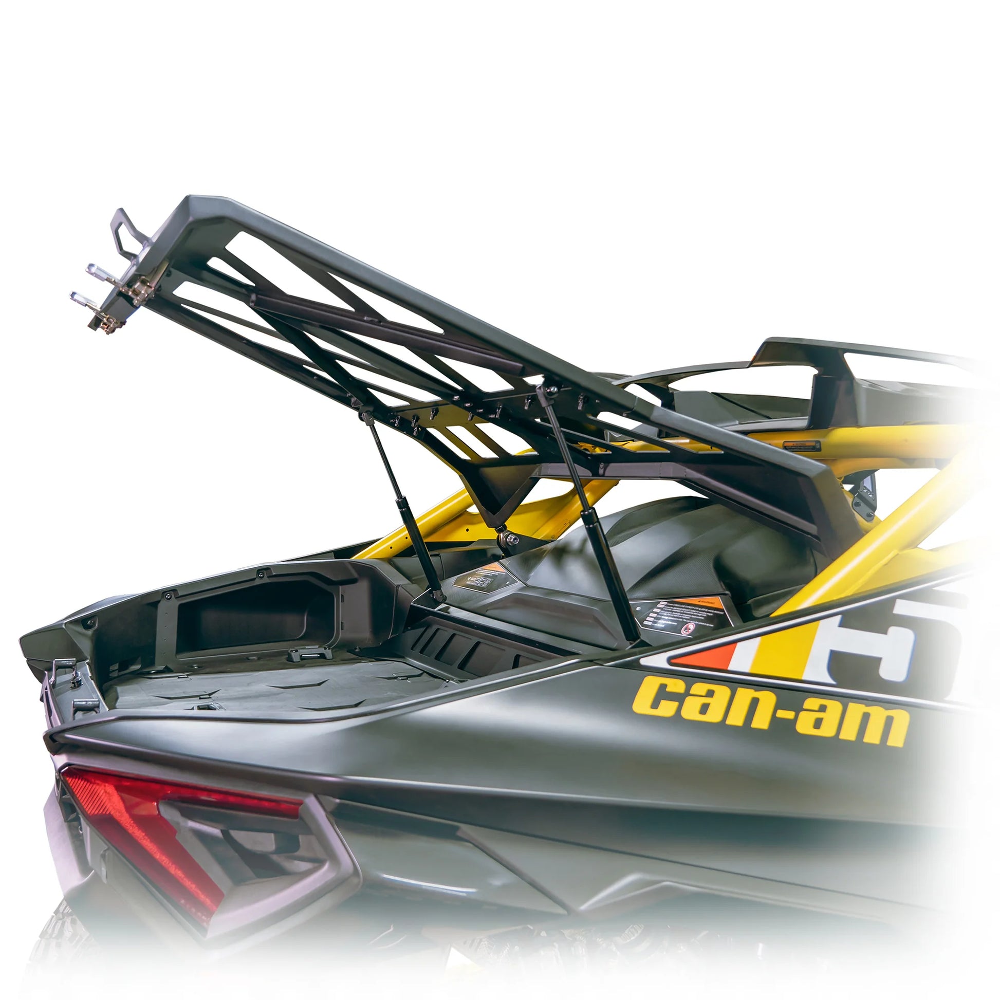 DRT Adventure Rack Spare Tire Cargo Carrier Fits: CAN-AM MAVERICK R 2024+ opened side