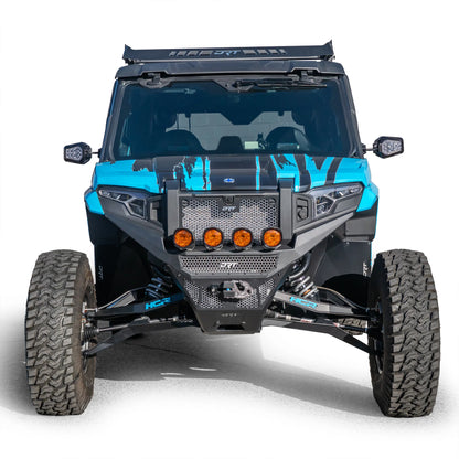 Blue and black off-road vehicle on a white background
