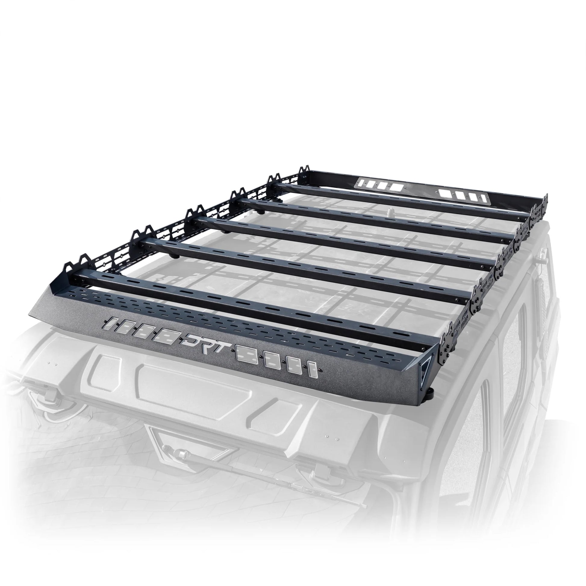 Car roof rack system on a white background