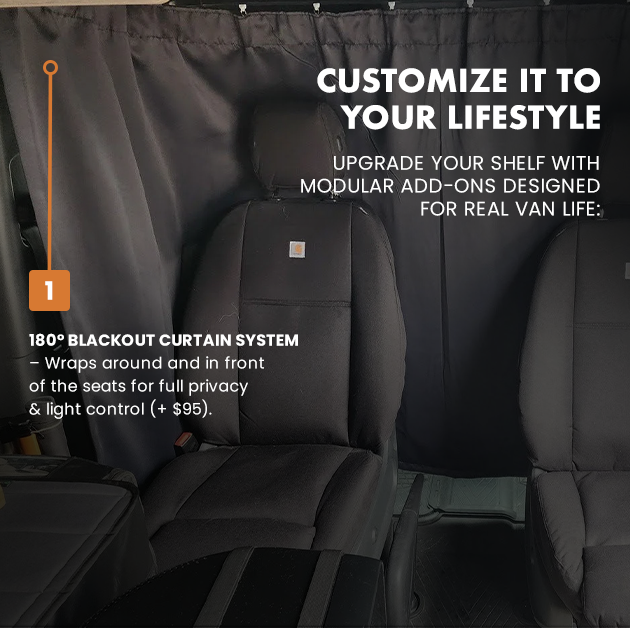 WHITE TOP ADVENTURES MERCEDES SPRINTER HEADLINER SHELF WITH L TRACK 2019+