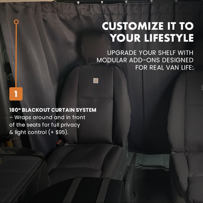 WHITE TOP ADVENTURES MERCEDES SPRINTER HEADLINER SHELF WITH L TRACK 2019+