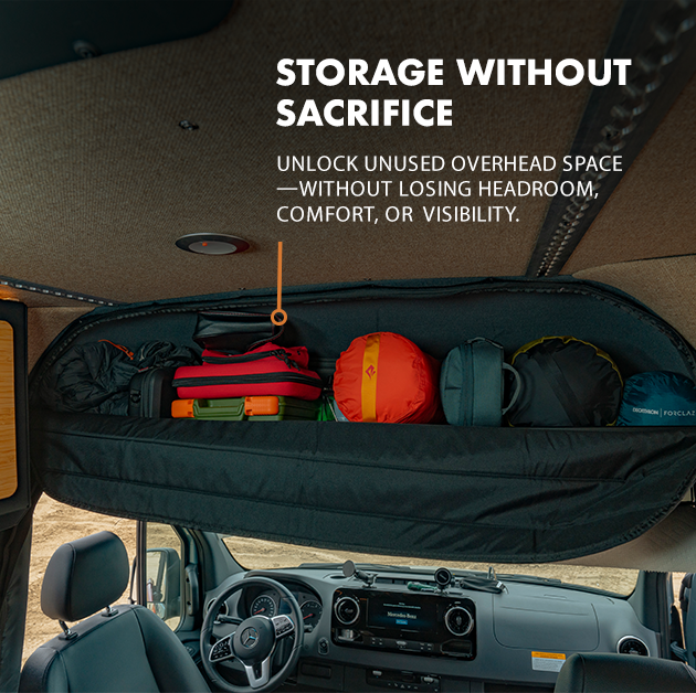 WHITE TOP ADVENTURES MERCEDES SPRINTER HEADLINER SHELF WITH L TRACK 2019+