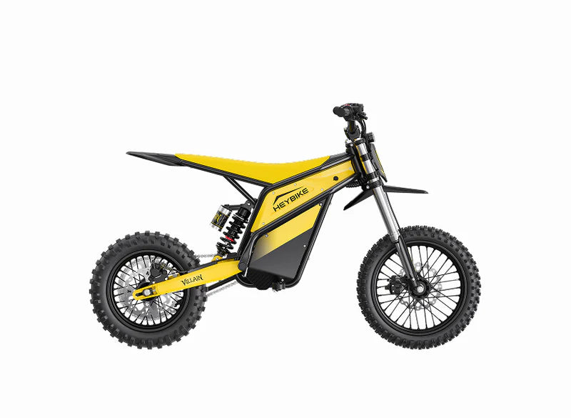 Yellow and black electric bike on a white background