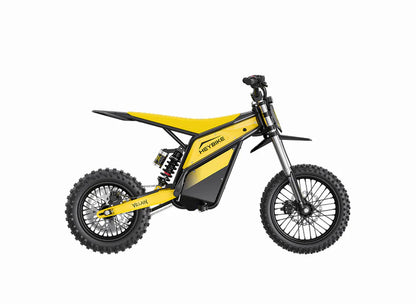 Yellow and black electric bike on a white background