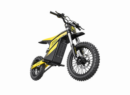 Yellow and black electric bike on a white background