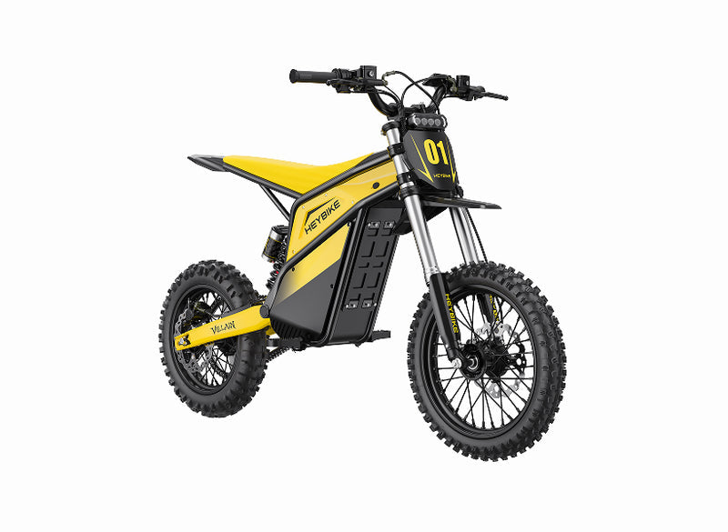 Yellow and black electric bike on a white background