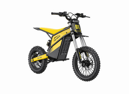 Yellow and black electric bike on a white background