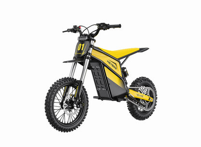 Yellow and black electric bike on a white background