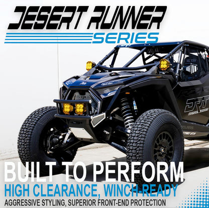 Desert Runner Series off-road vehicle with text highlighting features on a white background