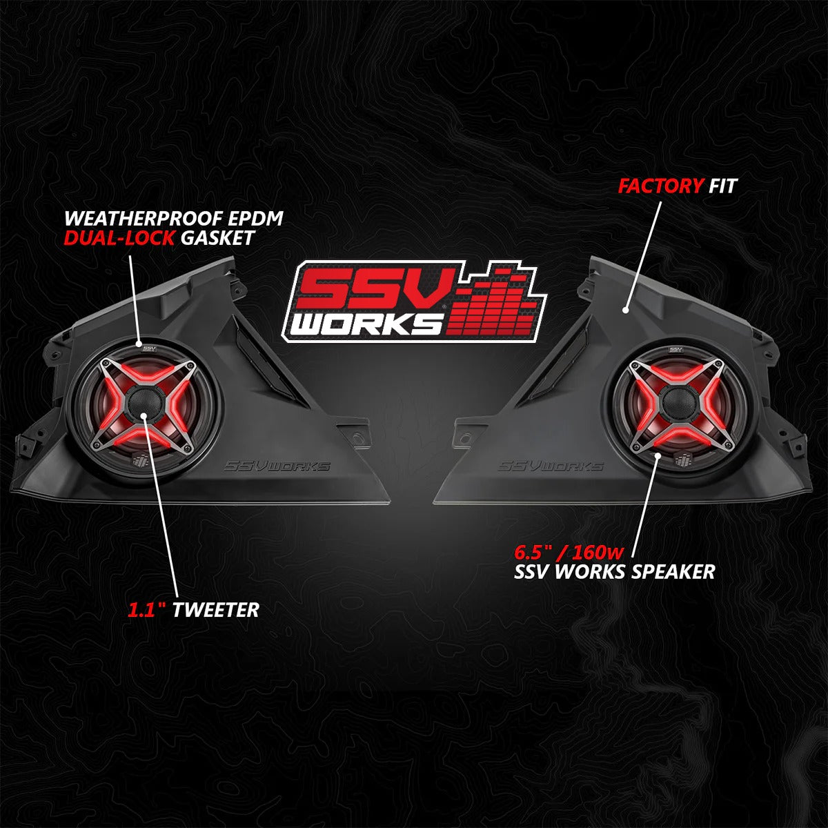 SSV Works 2024-2026 Can-Am® Maverick R Front-Dash 6.5" Speaker-Panels