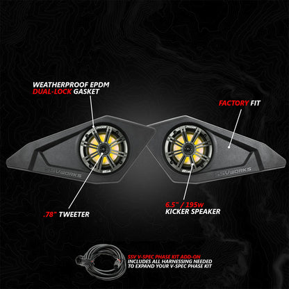 SSV 2024-2026 Can-Am® Maverick R 6.5" Lower Door Pocket Speaker Pods Panels Pair