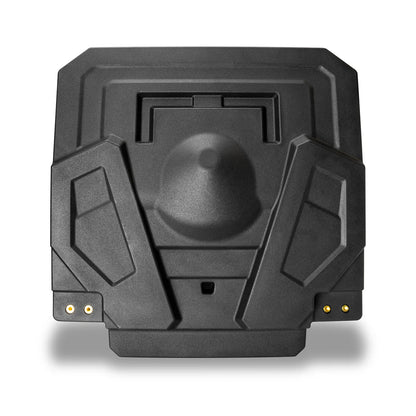 Black speaker subwoofer on a white background