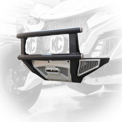 Black vehicle bumper with KC HiLiTES branding on a white background