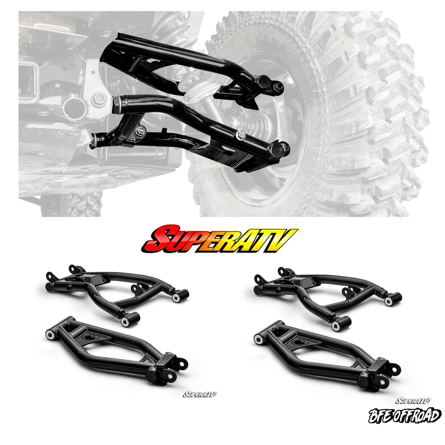 SuperATV Atlas Pro Rear Hi Clearance A Arms Arm Set of 4 Polaris Xpedition 2024+ Promo Pic
