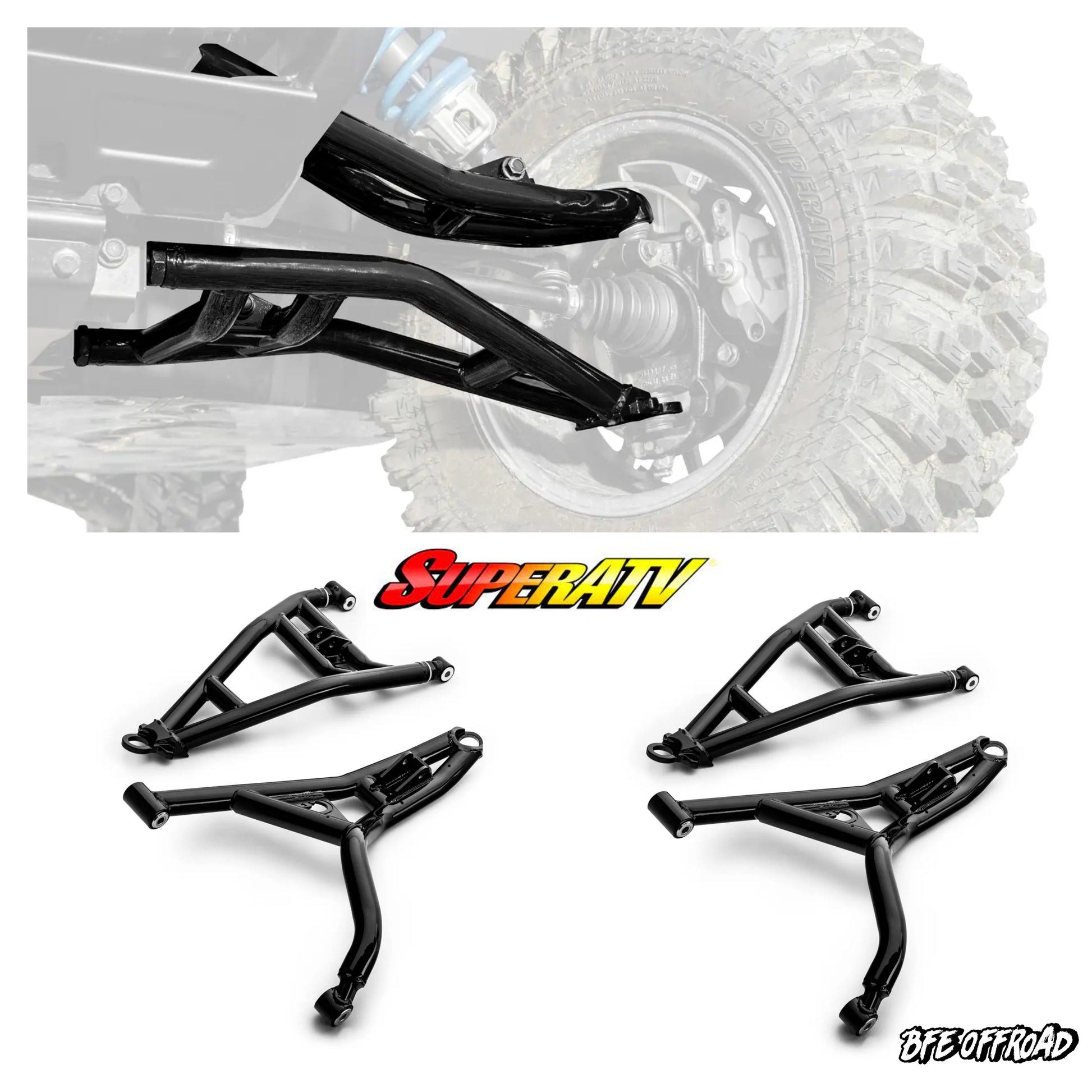 SuperATV Atlas Pro Front 1" Forward Hi Clearance A Arms Arm Polaris Xpedition 2024+ Promo Pic