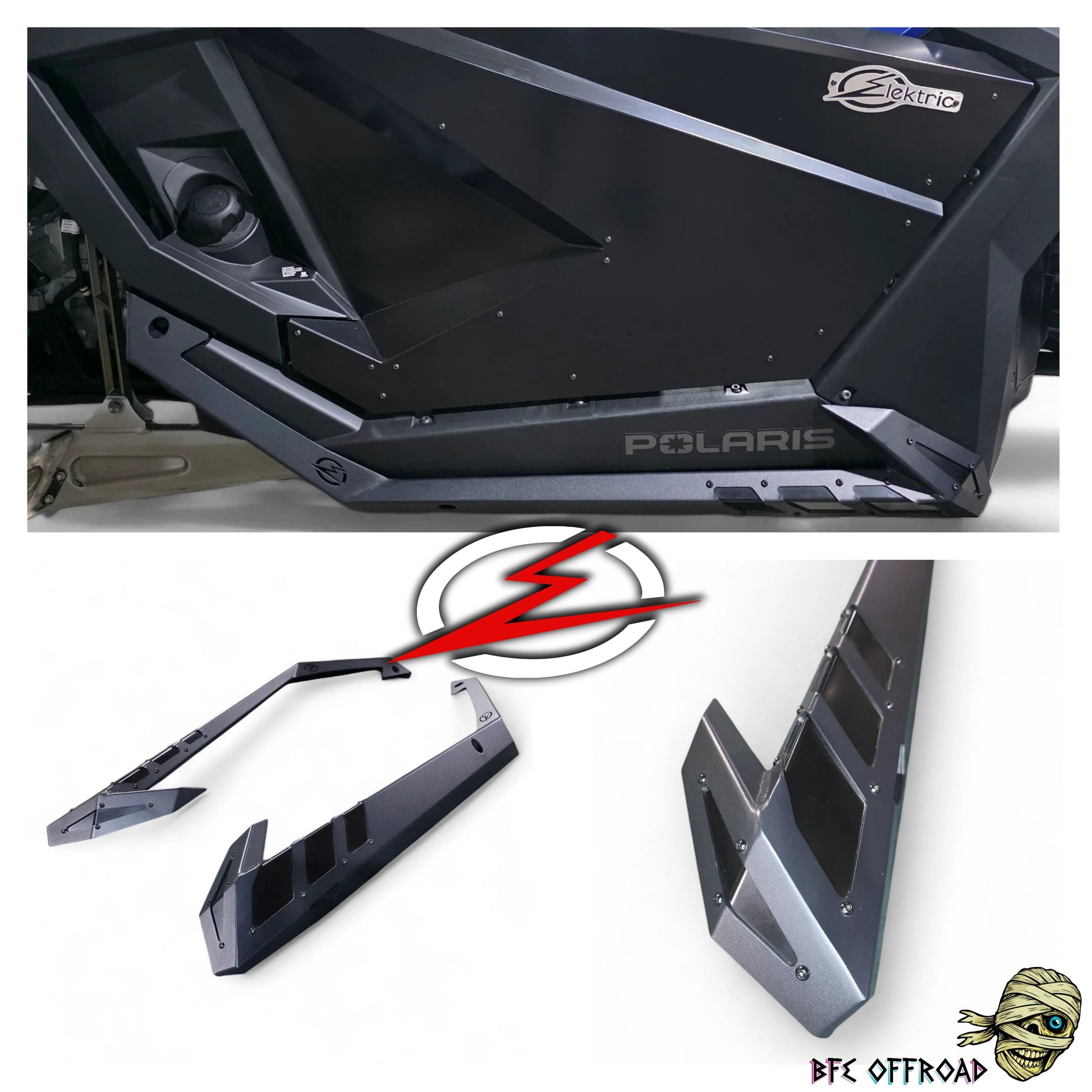 Polaris vehicle fender with additional fender design elements on a white background