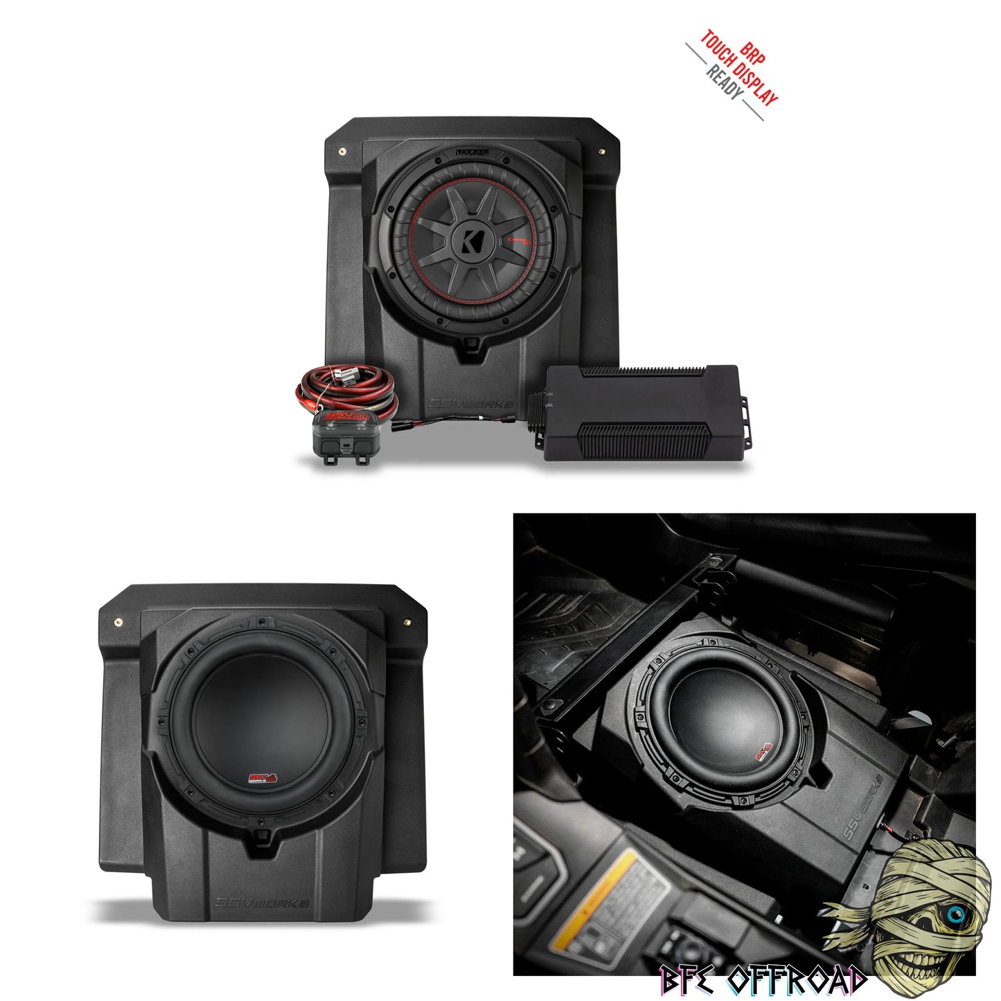 SSV Can Am Maverick R 2024-2026 Front Under-Seat 850watt 10" Subwoofer Add-On for Factory JL® System