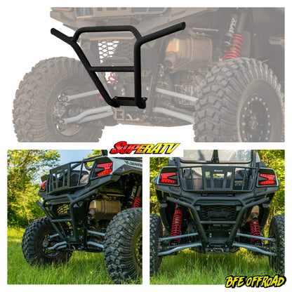 BFE Offroad bumper for SuperATV UTV with product and vehicle images.
