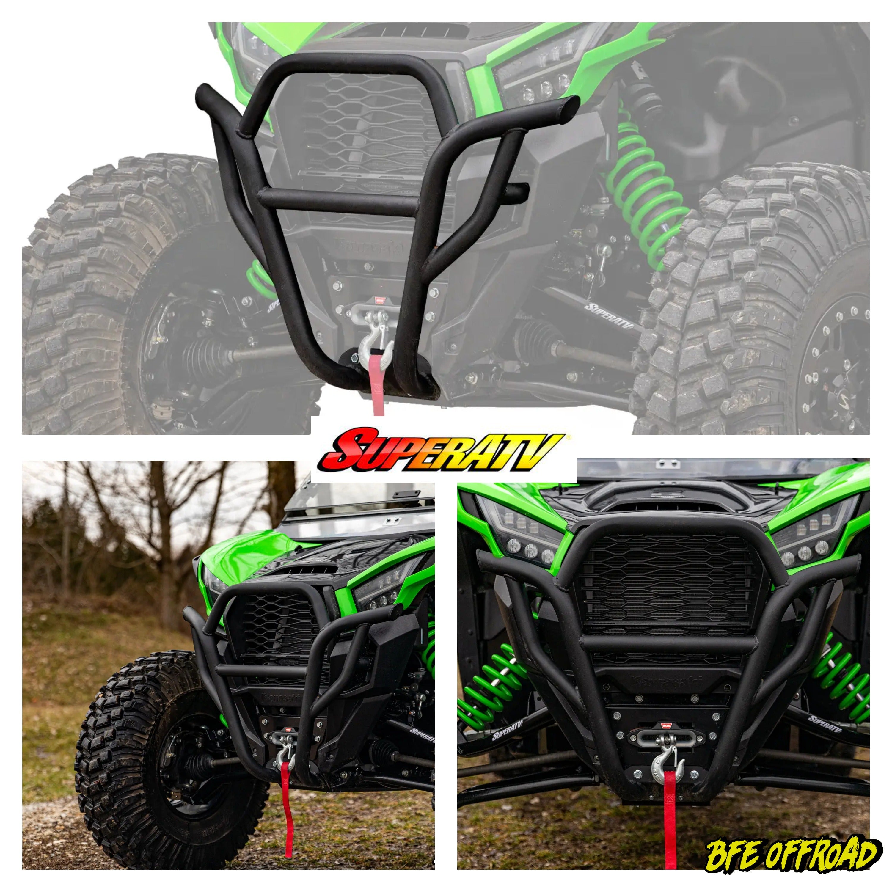 SuperATV Kawasaki Teryx KRX 1000 / 4 20+ Heavy Duty Tube Front Bumper ...