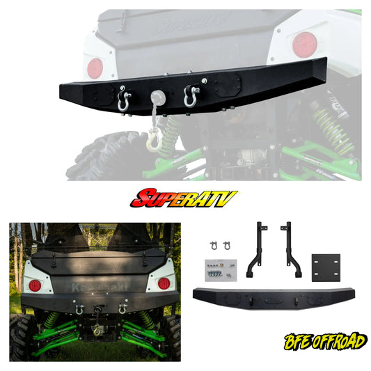 ATV bumper with SuperATV and BFE Offroad branding on a white background.