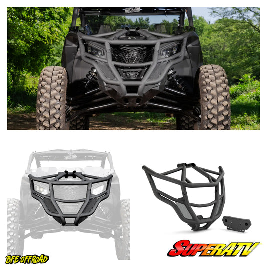 SuperATV Heavy Duty Front Bumper Hood Guard Can-Am Maverick X3 All Models 2017+