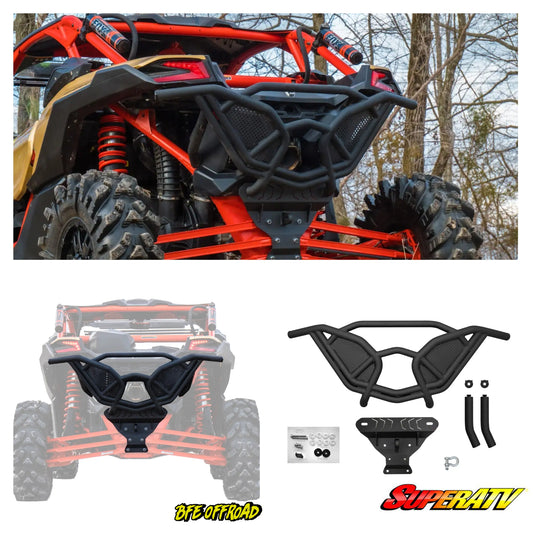SuperATV Heavy Duty Rear Bumper Can-Am Maverick X3 All Models 2017+