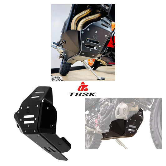 Tusk Quiet Glide Adventure Skid Plate Black w/ Linkage Guard YAMAHA TENERE 700 2022-2025 Promo Pic