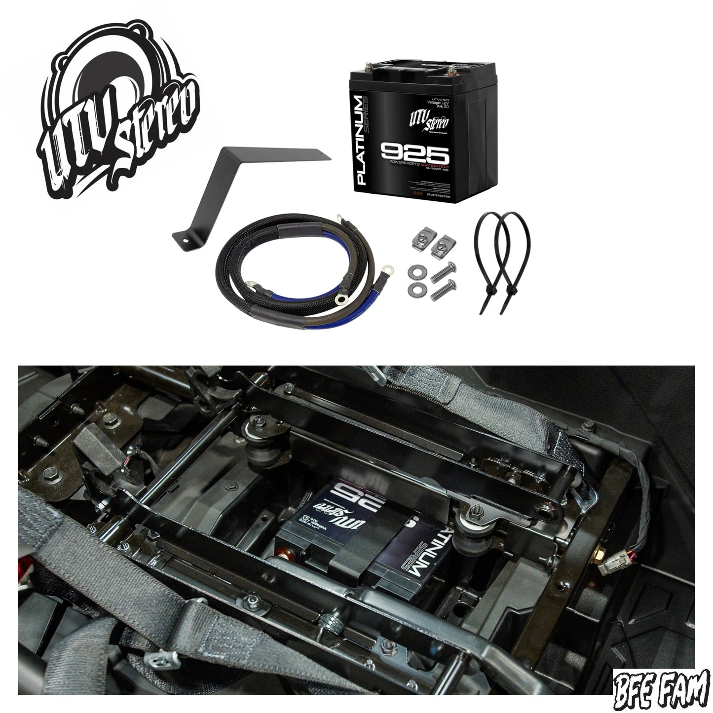 UTV Stereo Dual 2nd Battery Upgrade Kit Polaris RZR PRO XP PRO R TURBO R 4-Seat