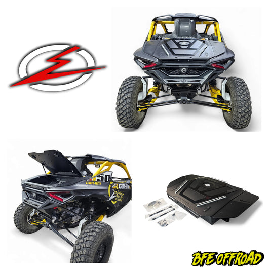 Off-road vehicle with Elektric logo and BFE Offroad branding on a white background