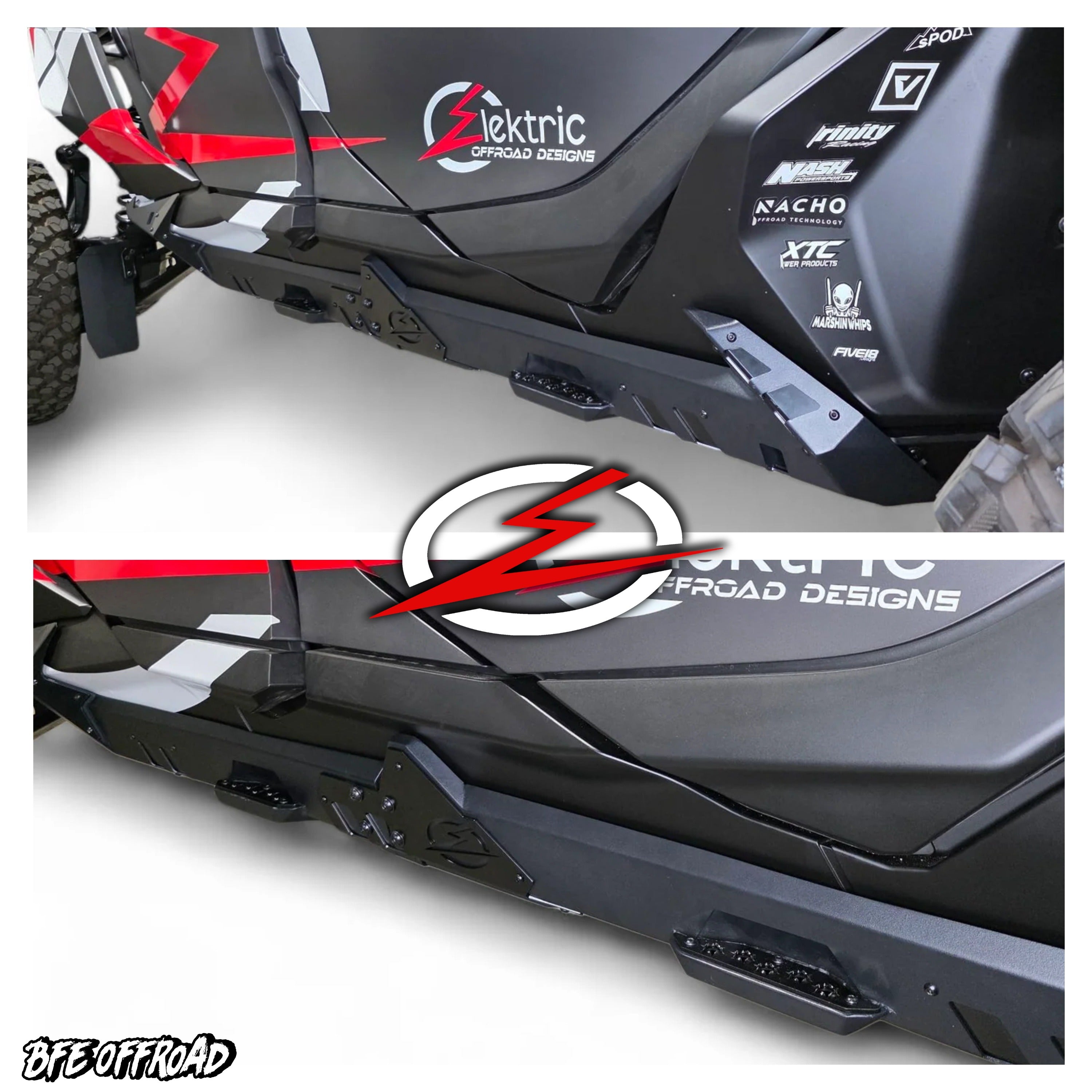 Elektric Offroad Volt Rocker Rock Guards Rails W/ Steps Can-Am Maveric ...