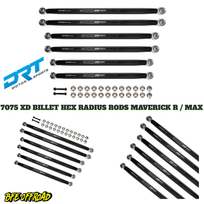 DRT MOTORSPORTS 7075 XD RACE HEX Billet Radius Rods Bars Can Am MAVERICK R X XRS MAX