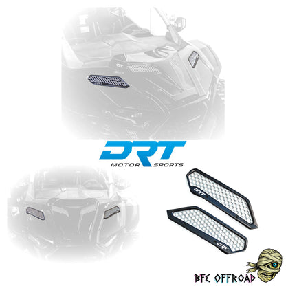 Motorcycle armor with DRT Motor Sports logo and BFE Offroad branding on a white background