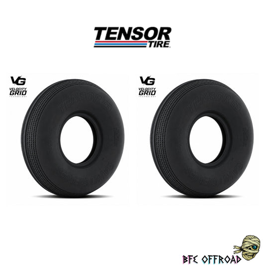 Two black Tensor Tire wheels on a white background with visible branding.