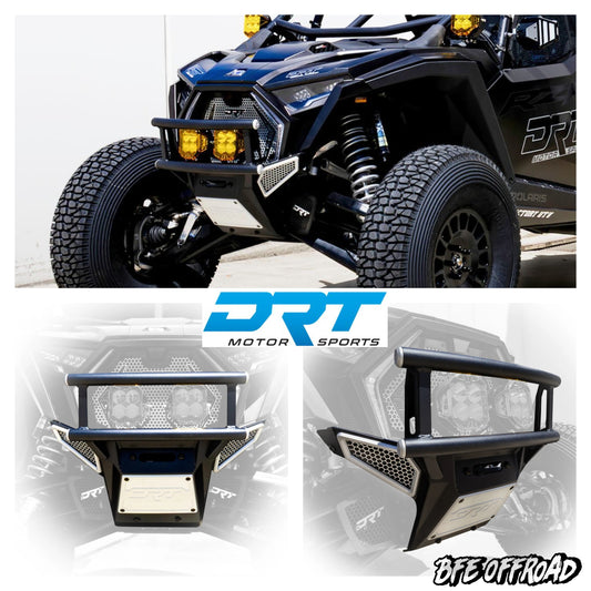 Off-road vehicle with DRT Motor Sports and BFE Offroad branding.
