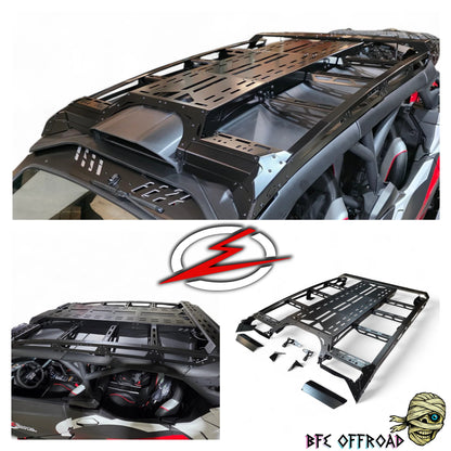 Car roof rack system with BFE Offroad branding on a white background