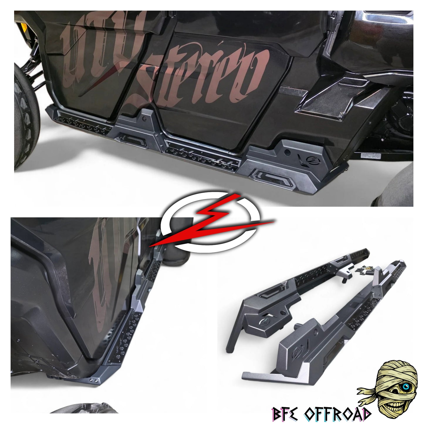 Elektric Offroad Volt Rocker Rock Guards Rails W Steps Can-Am Defender HD10 Max