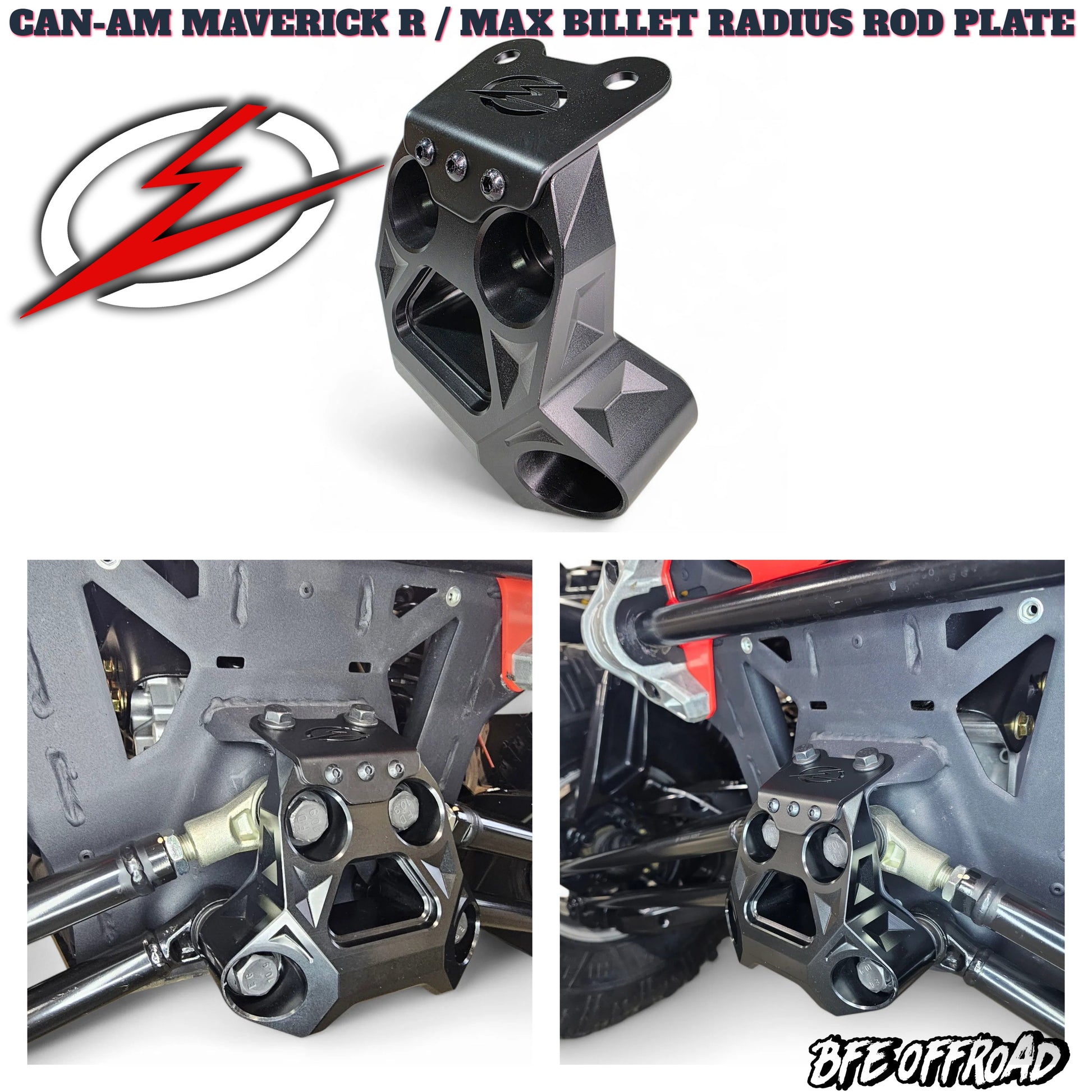 Elektric Offroad Billet Radius Rod Plate Can-Am Maverick R / Max 2024+ BLACK