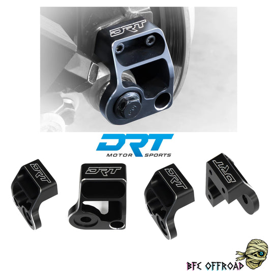 DRT Toe Link Brackets on white background with 'BFE Offroad Logo' and 'DRT' logo