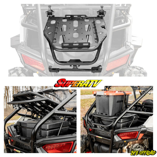 SuperATV and BFE Offroad vehicle accessories with a SuperATV logo.