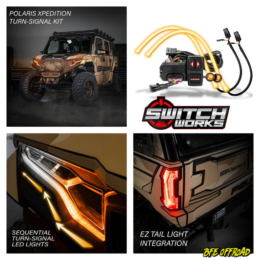 Polaris Xpedition turn-signal kit with Switch Works branding and vehicle components.