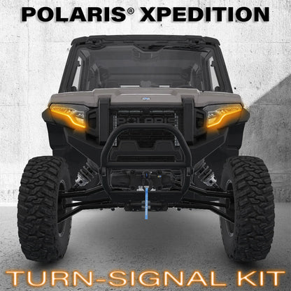 Polaris Xpedition vehicle with turn-signal kit on a gray background